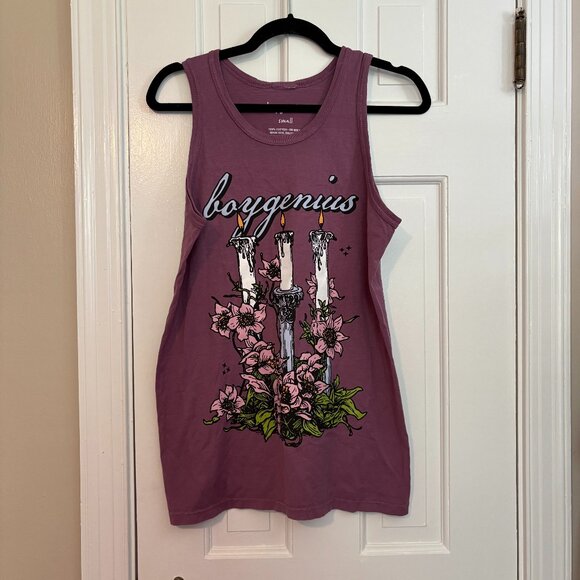 Boygenius Merch Tour Tank Top 3 Candles in Purple - Small - Picture 1 of 4